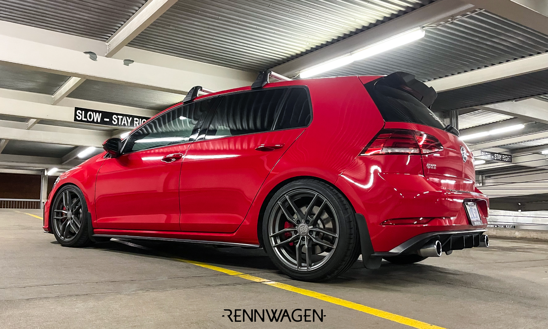 Rennwagen MK7.5 GTI Rear Diffuser on Tornado Red