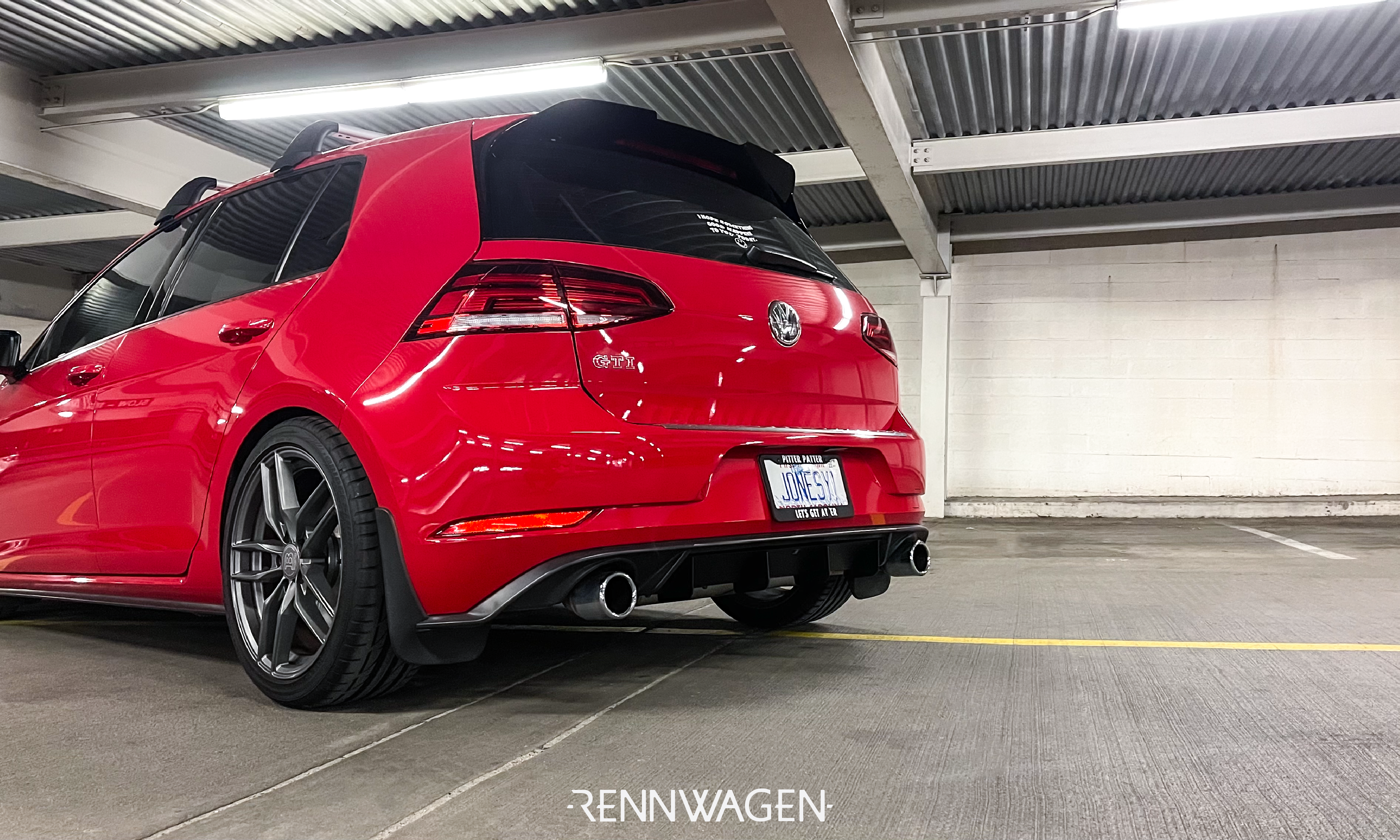 Rennwagen MK7.5 GTI Rear Diffuser on Tornado Red